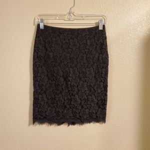 Diana von Furstenberg Scotia Black Lace Pencil Skirt